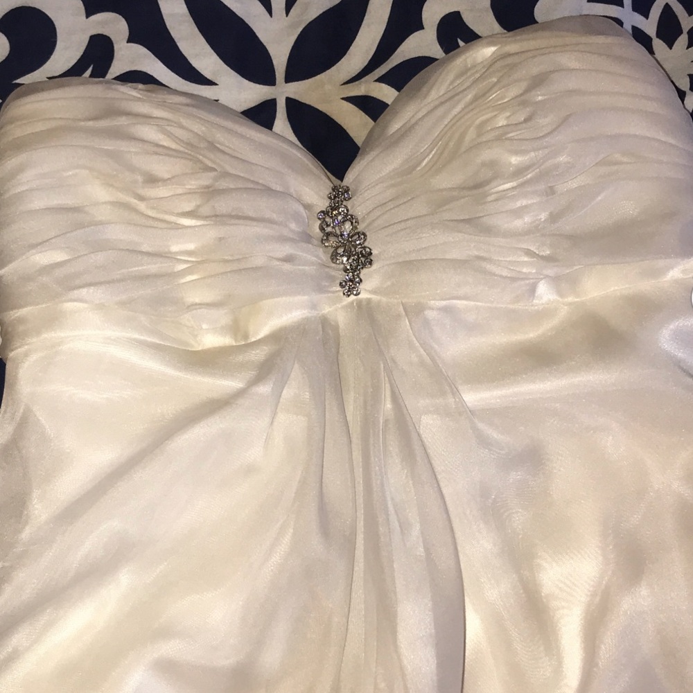 Organza ruched gown